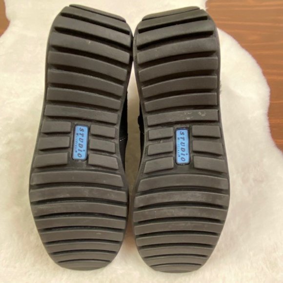 Studio Brilliant Women's Black Suede‎ Faux Fur Trim Evonna WaterProof Boots 7.5 - Picture 11 of 14